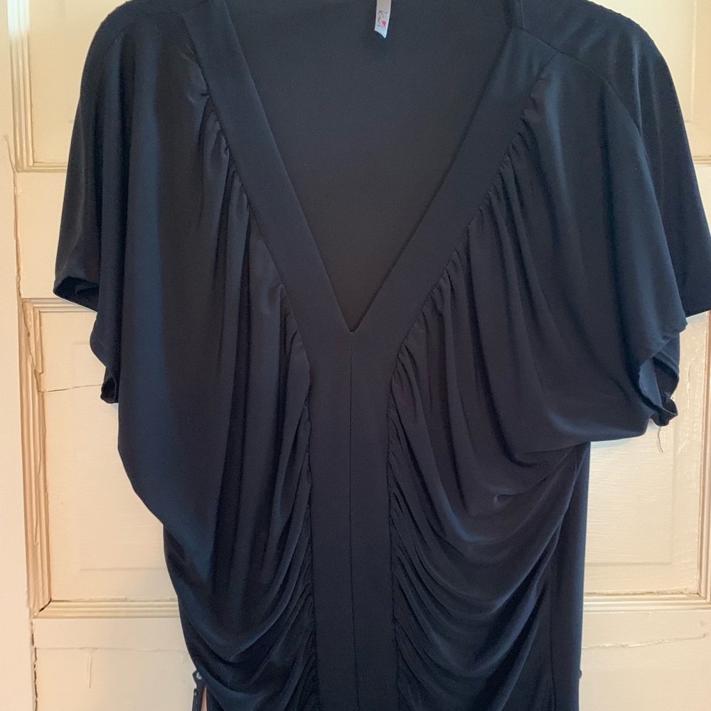 Black v neck blouse